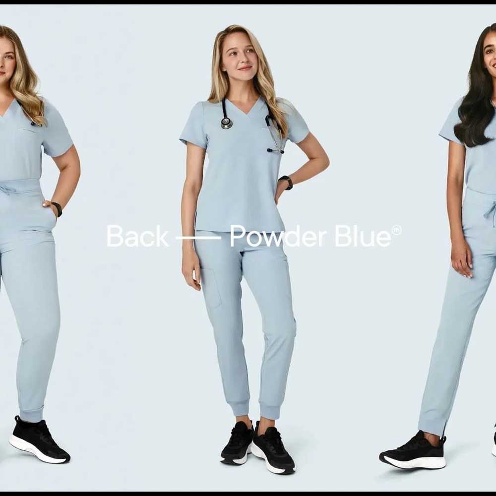 Mandala Scrubs Set - Powder Blue Medium